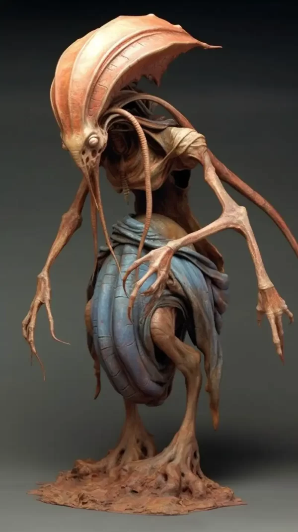 Generative AI Fantasy alien creature sculpture